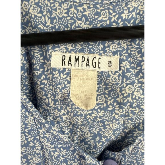 Rampage Womens Sleeveless Jumpsuit Medium Blue Floral Print Button Front - Picture 5 of 8